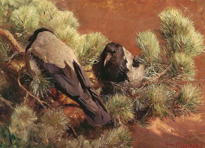 bruno liljefors Hooded Crows oil painting image